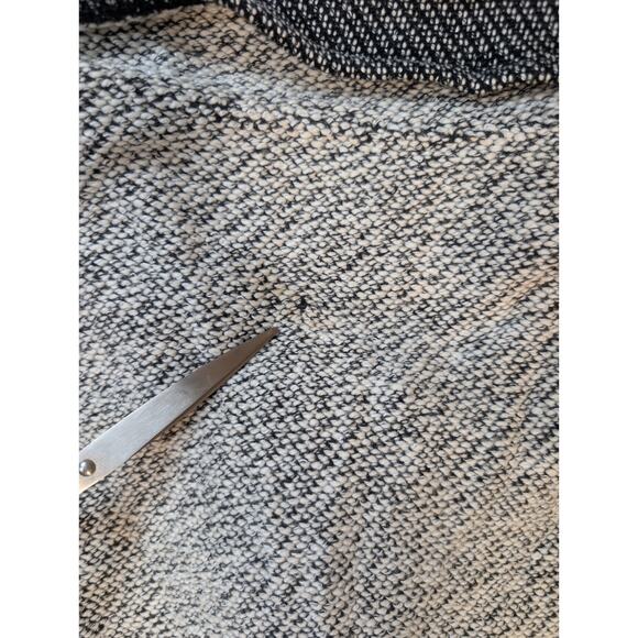 BNCI Blanc Noir Full Asymmetrical Zip Cardigan Sweater Black White Large Soft - Picture 7 of 7